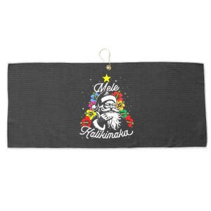 Retro Christmas Surf Mele Kalikimaka Santa Shaka Hawaii Great Gift Large Microfiber Waffle Golf Towel