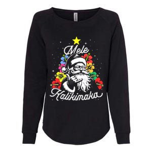 Retro Christmas Surf Mele Kalikimaka Santa Shaka Hawaii Great Gift Womens California Wash Sweatshirt