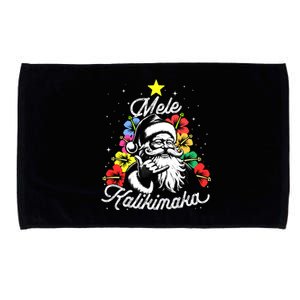 Retro Christmas Surf Mele Kalikimaka Santa Shaka Hawaii Great Gift Microfiber Hand Towel