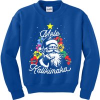 Retro Christmas Surf Mele Kalikimaka Santa Shaka Hawaii Great Gift Kids Sweatshirt