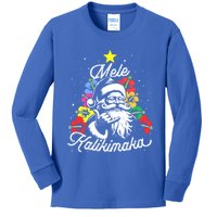 Retro Christmas Surf Mele Kalikimaka Santa Shaka Hawaii Great Gift Kids Long Sleeve Shirt