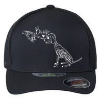 Retro Cute Skeleton Hand Boop Dog Funny Halloween Flexfit Unipanel Trucker Cap