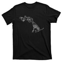 Retro Cute Skeleton Hand Boop Dog Funny Halloween T-Shirt