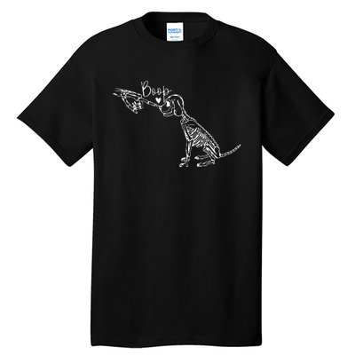 Retro Cute Skeleton Hand Boop Dog Funny Halloween Tall T-Shirt