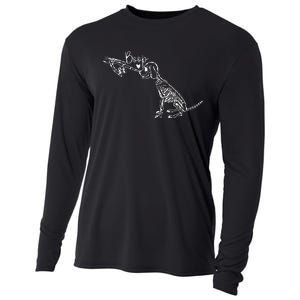 Retro Cute Skeleton Hand Boop Dog Funny Halloween Cooling Performance Long Sleeve Crew