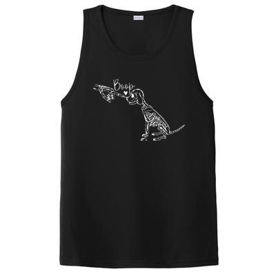 Retro Cute Skeleton Hand Boop Dog Funny Halloween PosiCharge Competitor Tank