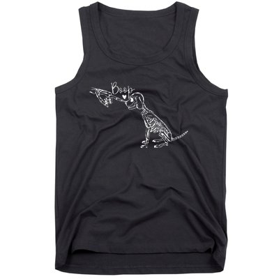 Retro Cute Skeleton Hand Boop Dog Funny Halloween Tank Top