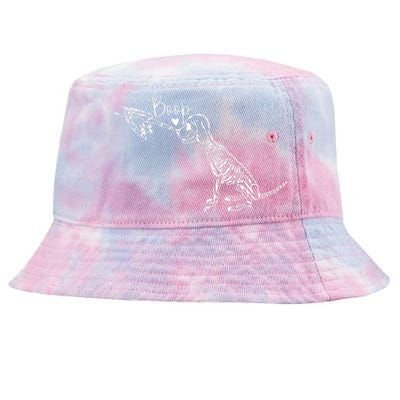 Retro Cute Skeleton Hand Boop Dog Funny Halloween Tie-Dyed Bucket Hat