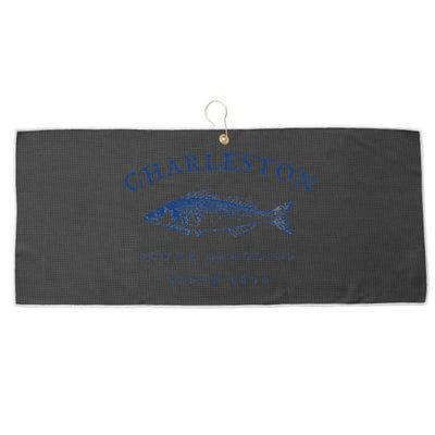 Retro Charleston South Carolina Fishing Large Microfiber Waffle Golf Towel