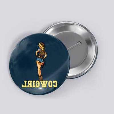 Reverse Cowgirl Sexy Lady Logo Button