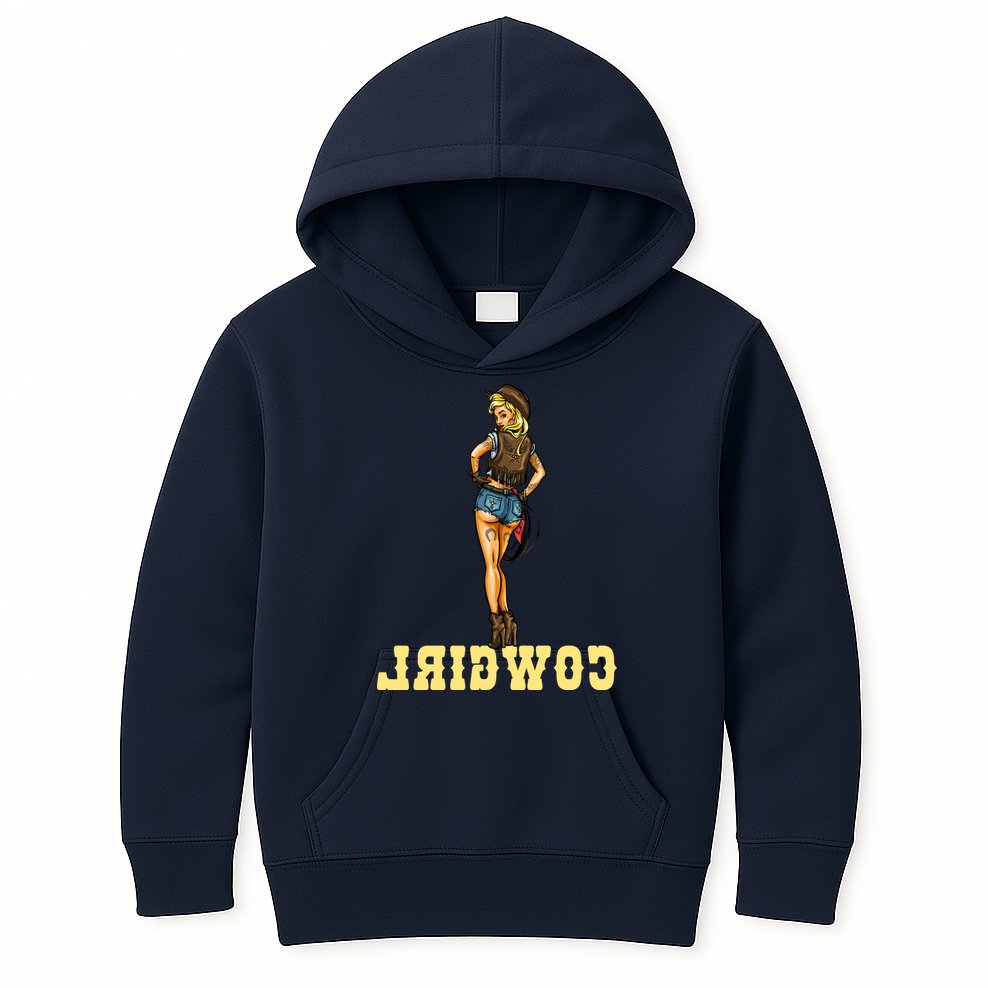 Reverse Cowgirl Sexy Lady Logo Kids Hoodie
