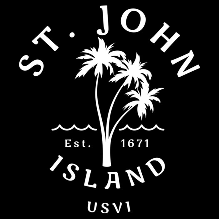 Retro Cool St John Usvi Beach Palm Tree Novelty Souvenir Gift Impact Tech Backpack