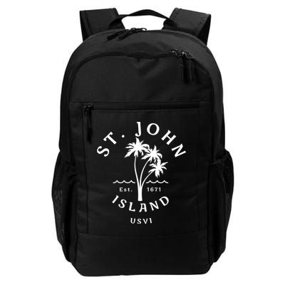 Retro Cool St John Usvi Beach Palm Tree Novelty Souvenir Gift Backpack