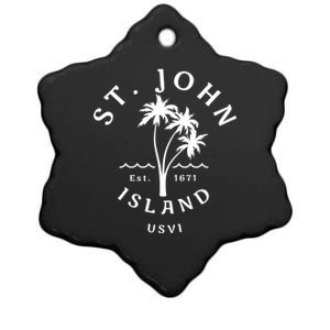 Retro Cool St John Usvi Beach Palm Tree Novelty Souvenir Gift Ceramic Star Ornament