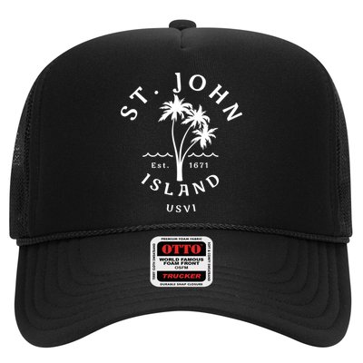 Retro Cool St John Usvi Beach Palm Tree Novelty Souvenir Gift Hat