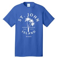 Retro Cool St John Usvi Beach Palm Tree Novelty Souvenir Gift Tall T-Shirt