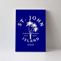 Retro Cool St John Usvi Beach Palm Tree Novelty Souvenir Gift Canvas