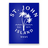 Retro Cool St John Usvi Beach Palm Tree Novelty Souvenir Gift Poster