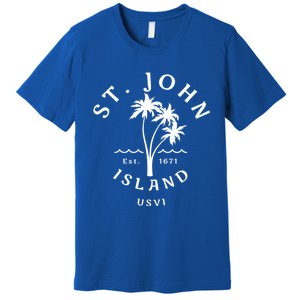 Retro Cool St John Usvi Beach Palm Tree Novelty Souvenir Gift Premium T-Shirt