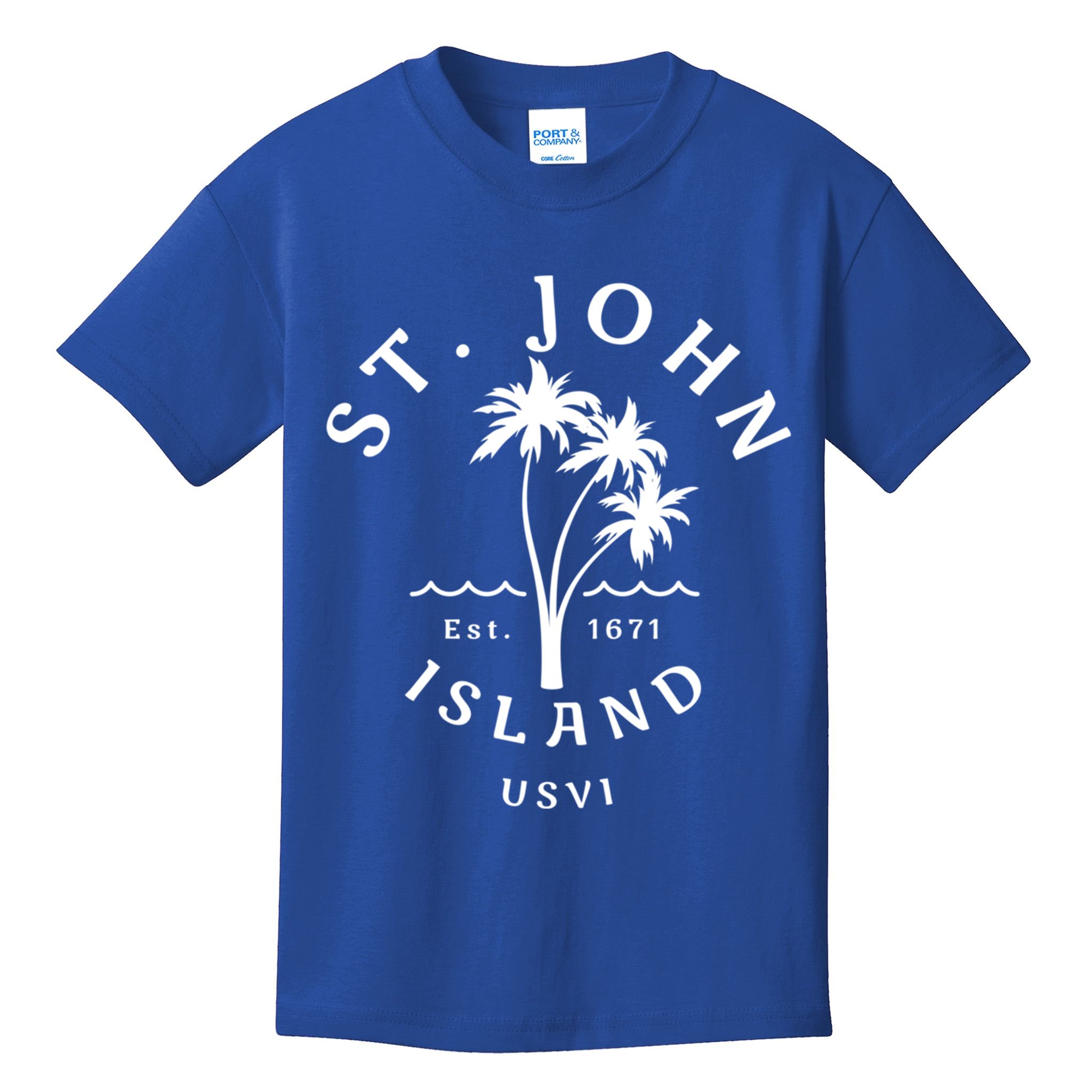 Retro Cool St John Usvi Beach Palm Tree Novelty Souvenir Gift Kids T-Shirt
