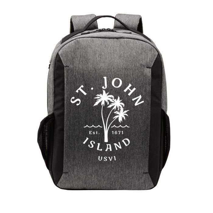 Retro Cool St John Usvi Beach Palm Tree Novelty Souvenir Gift Vector Backpack