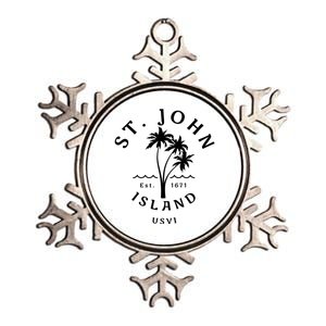 Retro Cool St John Usvi Beach Palm Tree Novelty Souvenir Gift Metallic Star Ornament