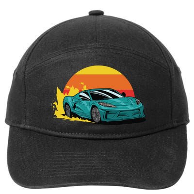 Race Car Sunset 7-Panel Snapback Hat