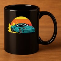 Race Car Sunset 11oz C Handle Ceramic Mug