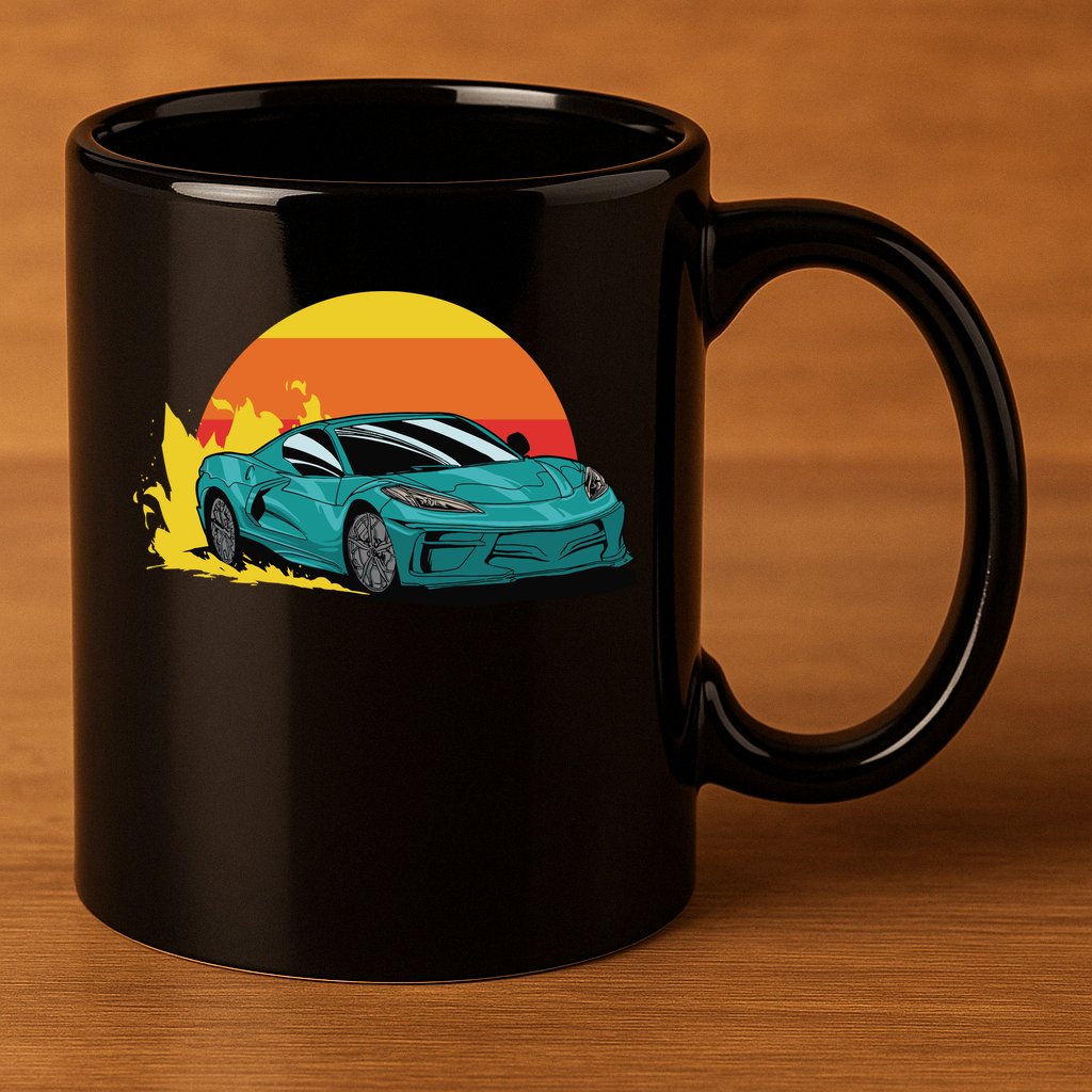 Race Car Sunset 11oz C Handle Ceramic Mug