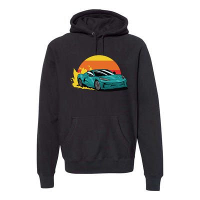 Race Car Sunset Premium Hoodie