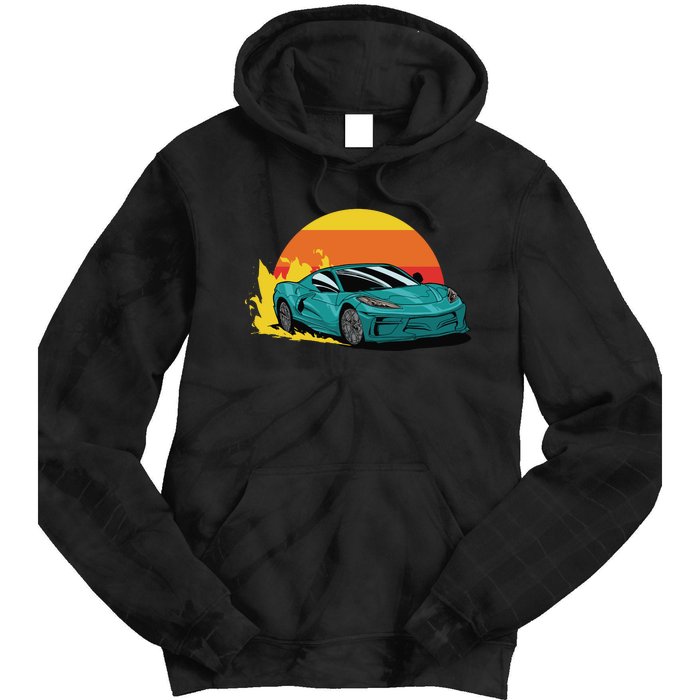 Race Car Sunset Tie Dye Hoodie