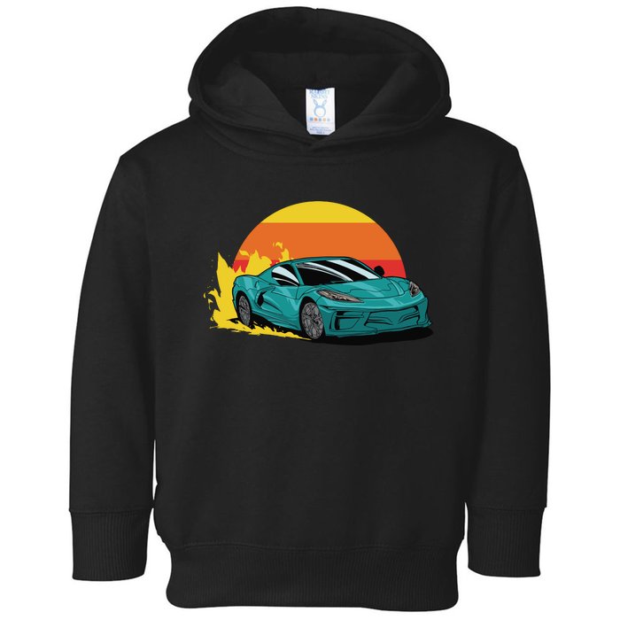 Race Car Sunset Toddler Hoodie