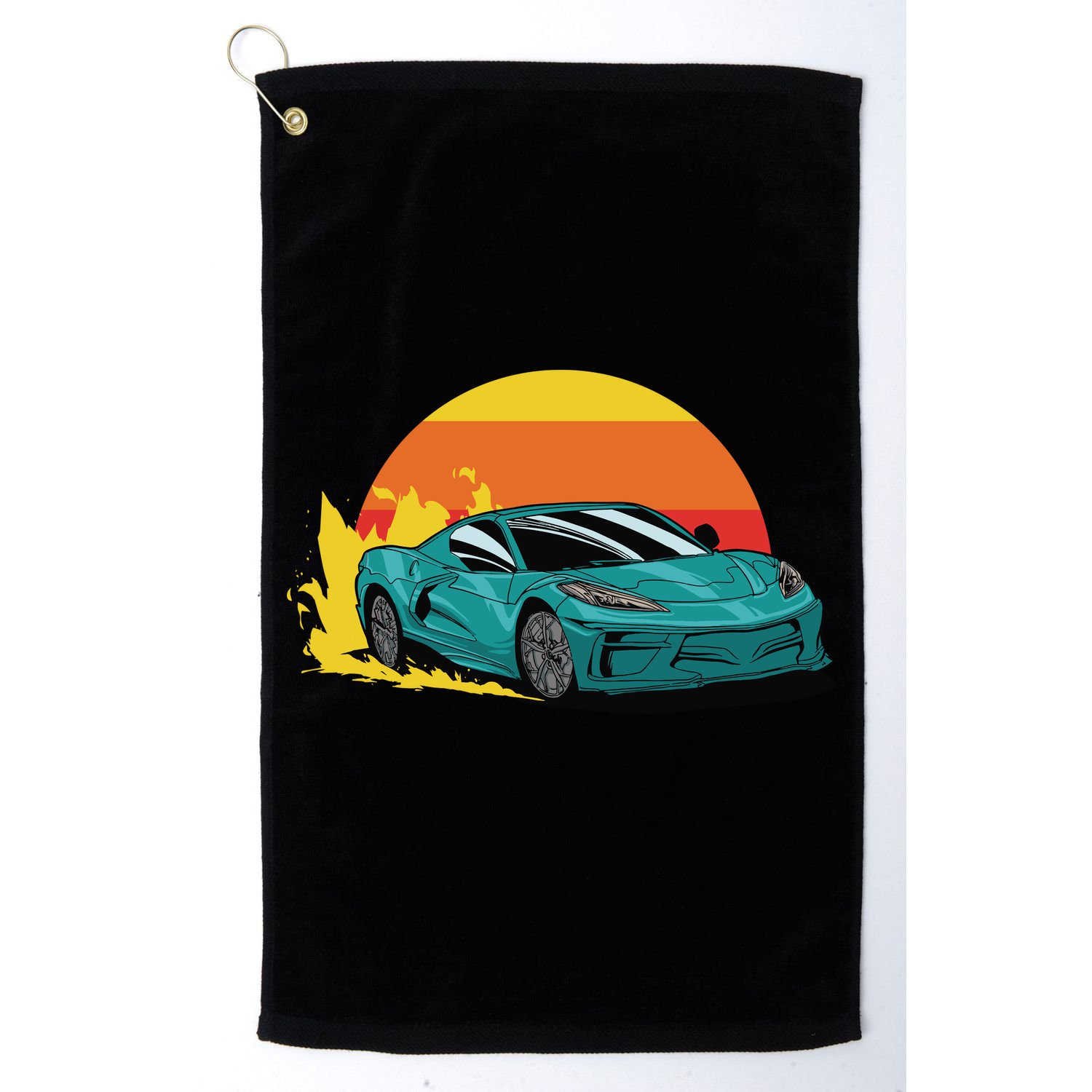 Race Car Sunset Golf Towel