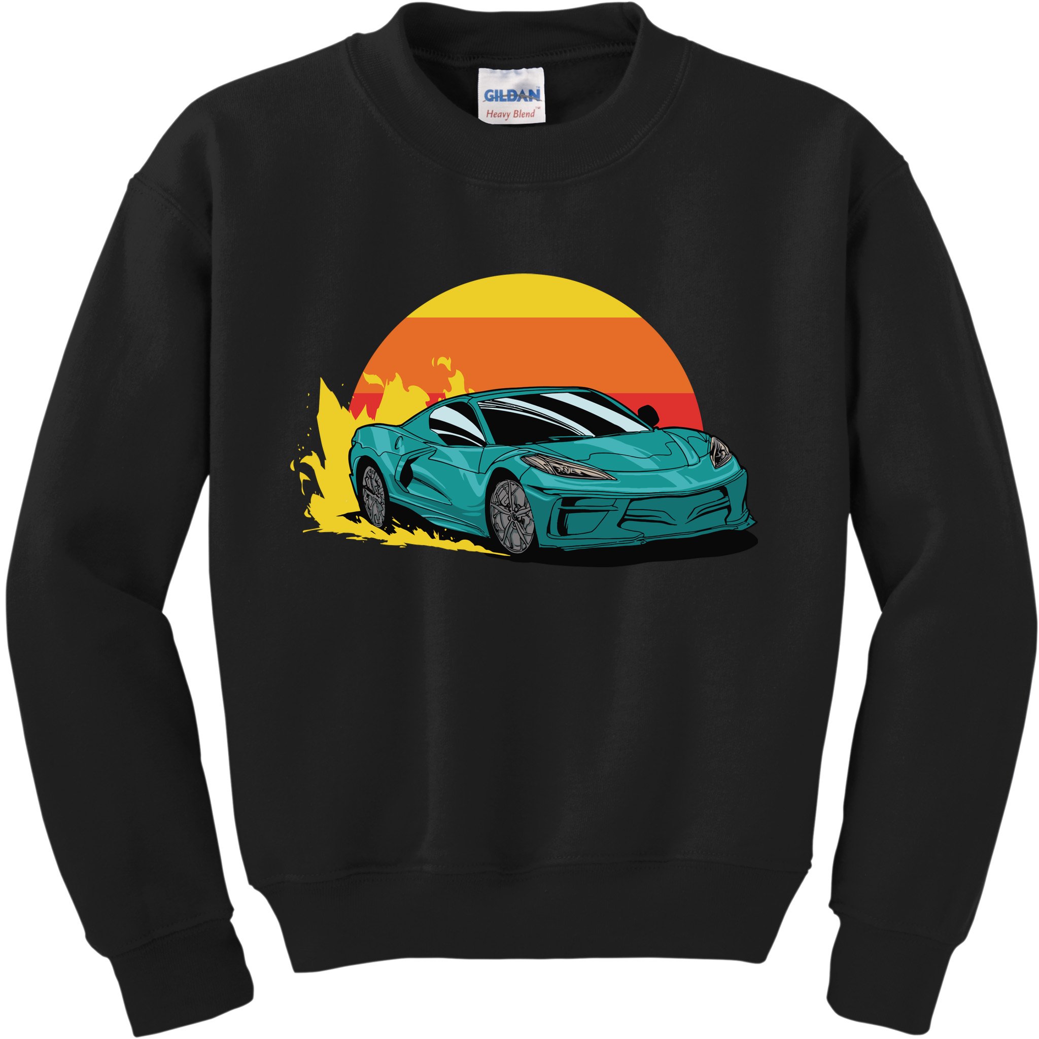 Race Car Sunset Kids Sweatshirt