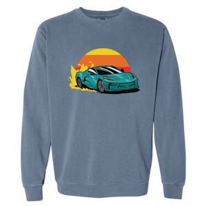 Race Car Sunset Garment-Dyed Sweatshirt