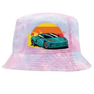 Race Car Sunset Tie-Dyed Bucket Hat