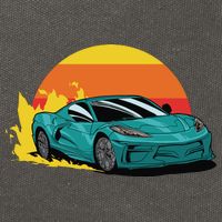 Race Car Sunset Cotton Canvas Backpack