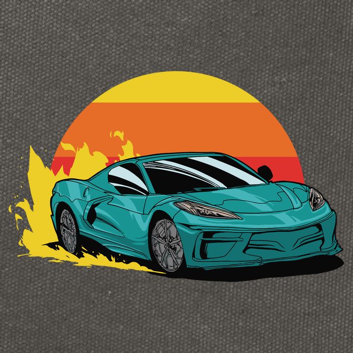 Race Car Sunset Cotton Canvas Backpack