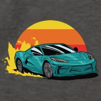 Race Car Sunset Vector Backpack
