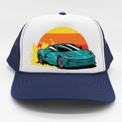 Race Car Sunset Trucker Hat