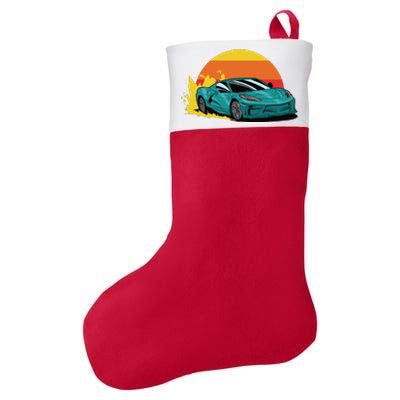 Race Car Sunset Felt Holiday Christmas Stocking