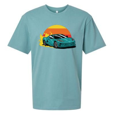 Race Car Sunset Sueded Cloud Jersey T-Shirt