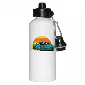 Race Car Sunset Aluminum Water Bottle