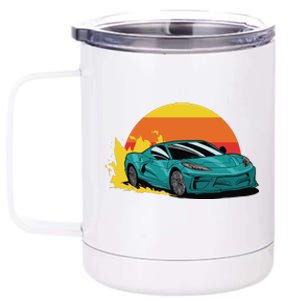 Race Car Sunset 12 oz Stainless Steel Tumbler Cup