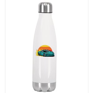 Race Car Sunset Stainless Steel Insulated Water Bottle