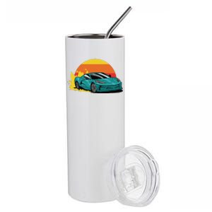 Race Car Sunset Stainless Steel Tumbler