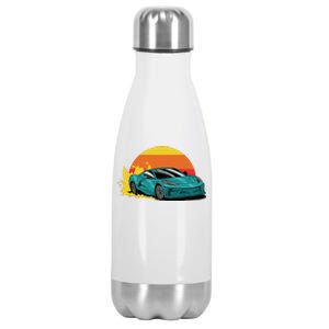 Race Car Sunset Stainless Steel Insulated Water Bottle