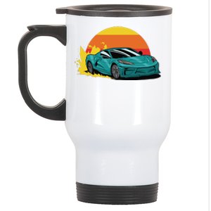 Race Car Sunset Stainless Steel Travel Mug