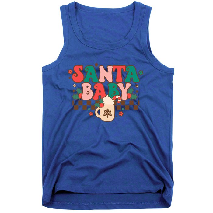 Retro Christmas Santa Clause Reindeer Jolly Tis The Season Gift Tank Top