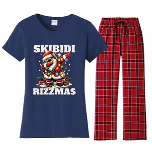 Rizz Christmas Santa Funny Xmas Gen Alpha Ski Bidi Riz Mas Women's Flannel Pajama Set